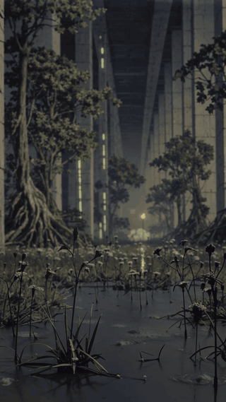 Hall with rain